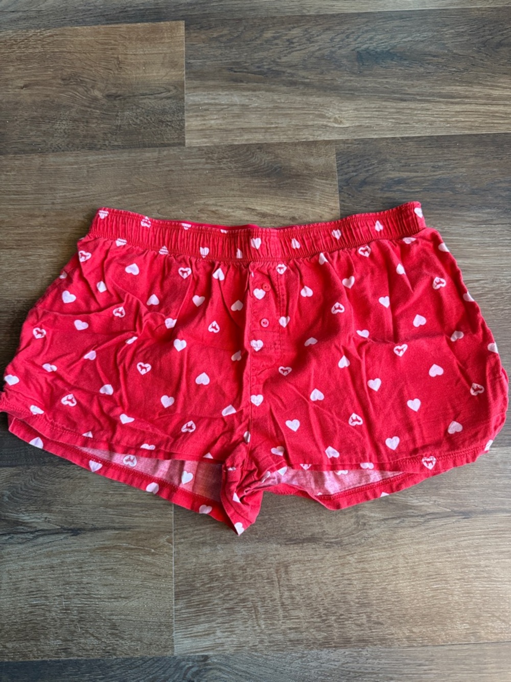 PINK Victoria's Secret Red Heart-Print Sleep Shorts